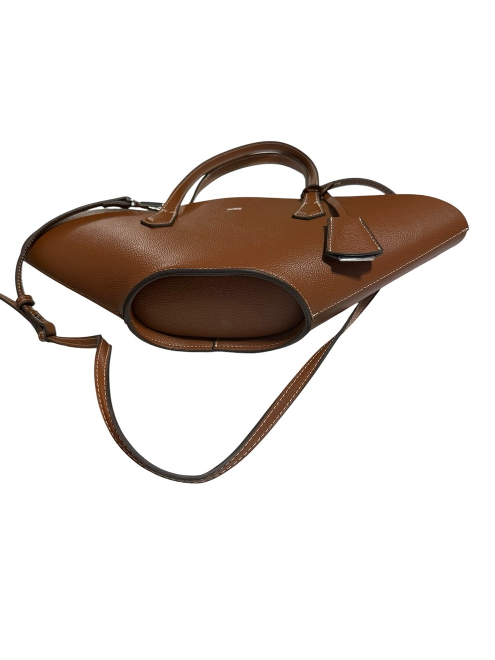 Zara Basket Shaped Tote Bag in Dark Tan *Doesn’t Come w/ Inside Pouch* - Picture 3 of 8